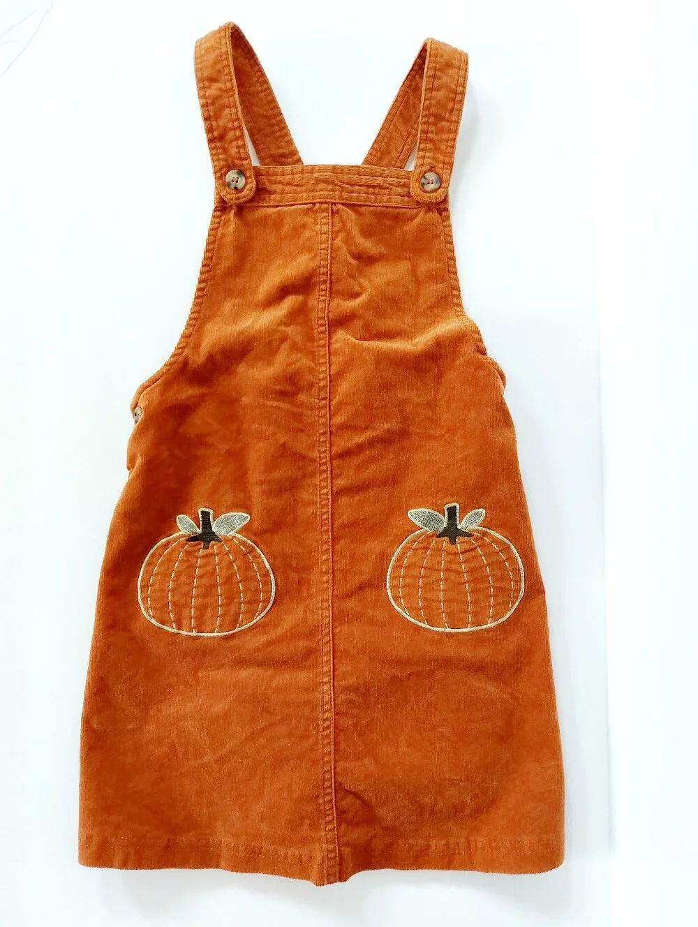 Orange Corduroy‎ Pumpkin Jumper Dress girls 6 Autumn Harvest Fall Max Studio